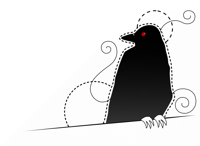 This is a graphic image of a crow